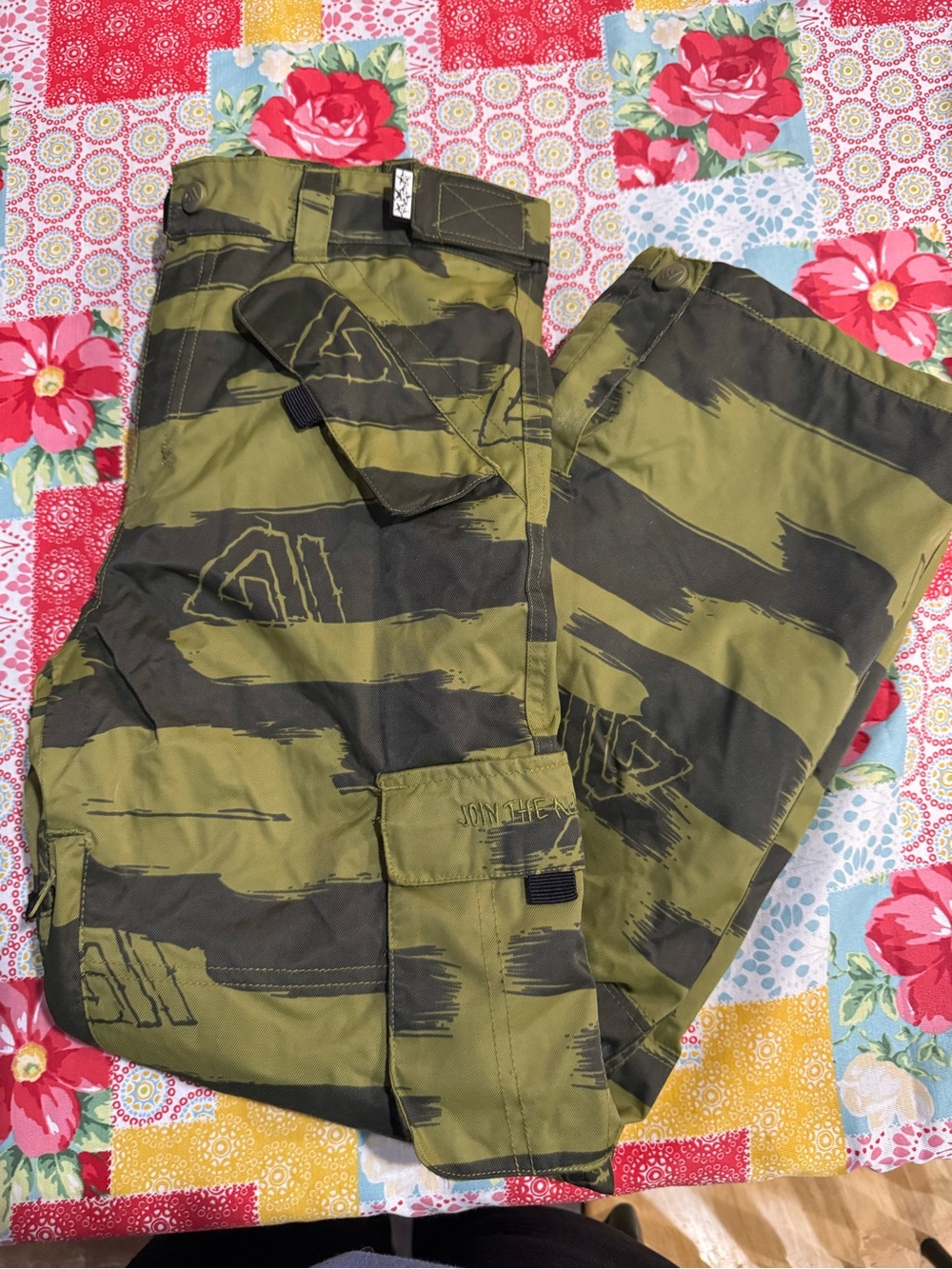 Kid Boys Allyance Snowboarding Pants Olive Green & Black size Medium